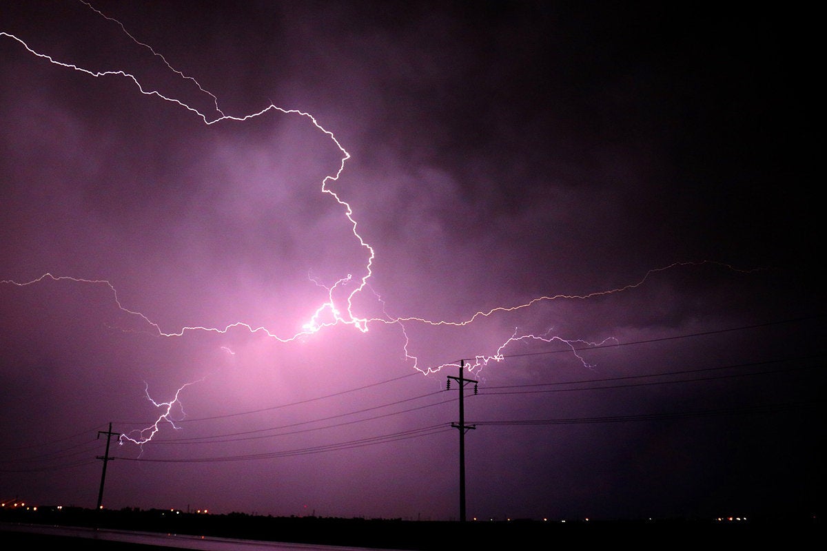 lightning storm at night