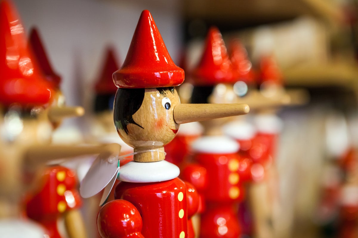 shutterstock 264869639 traditional wooden Pinocchio toys in profile